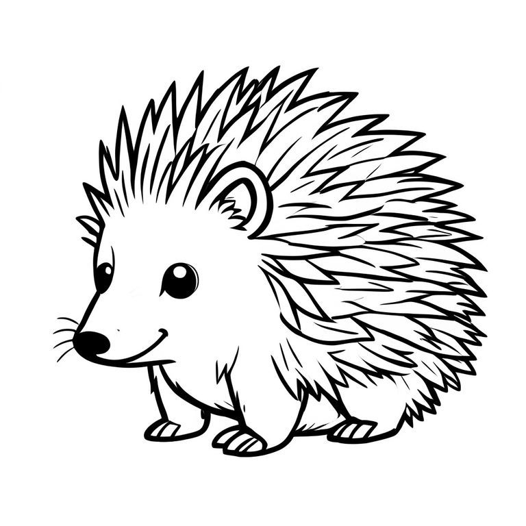 Cute Porcupine Coloring Page