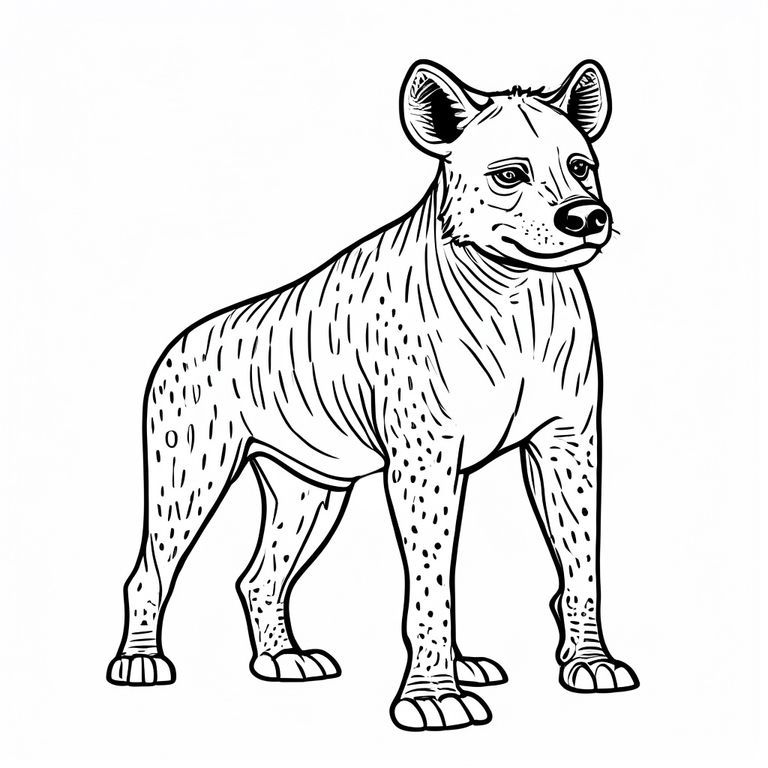 Hyena Hipster Coloring Page